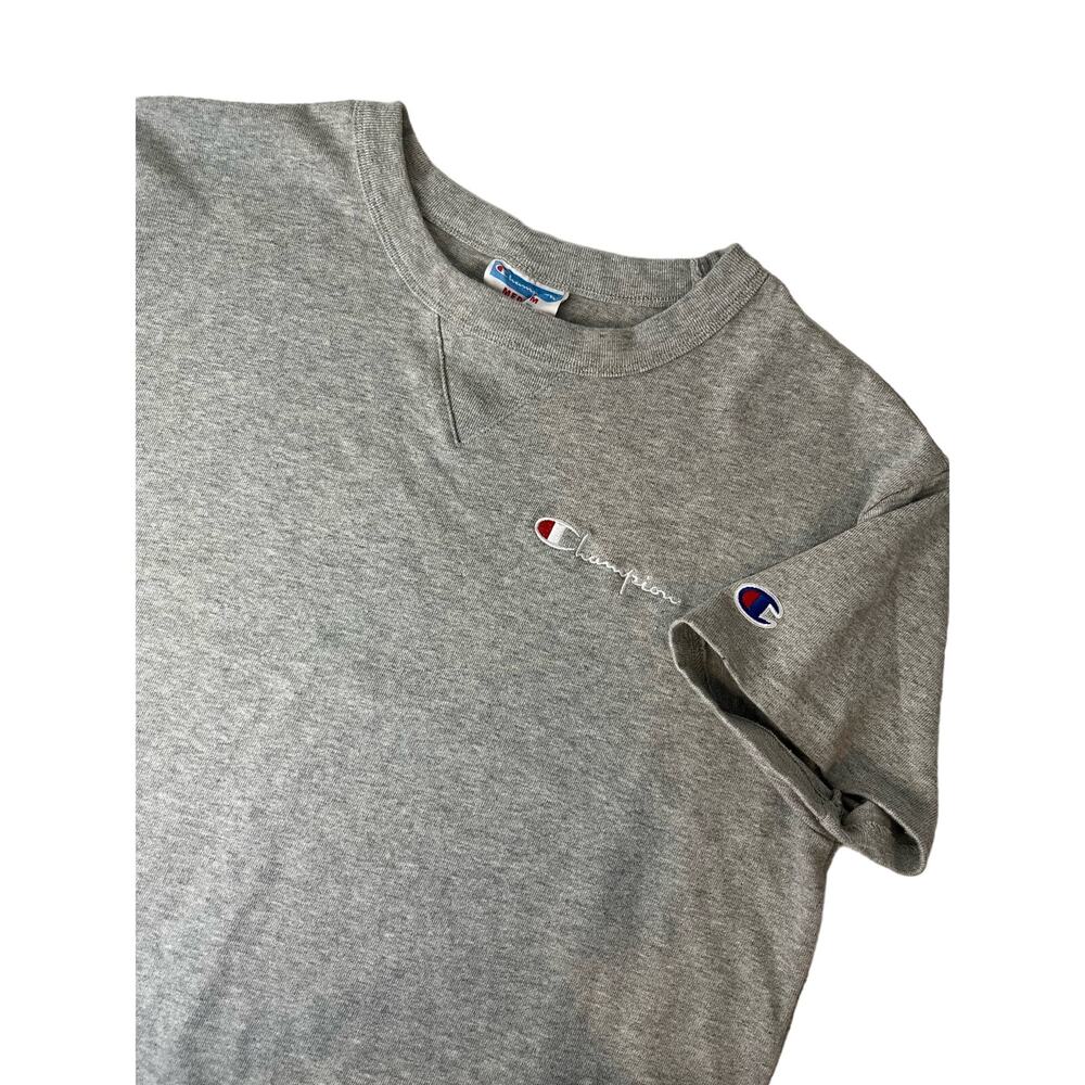 Champion Women's Size M Simple Gray Tee Shirt Dress 100% Cotton Embroidered Logo